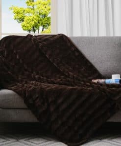 Manta de Piel Sintética Cheer Collection - -Chocolate