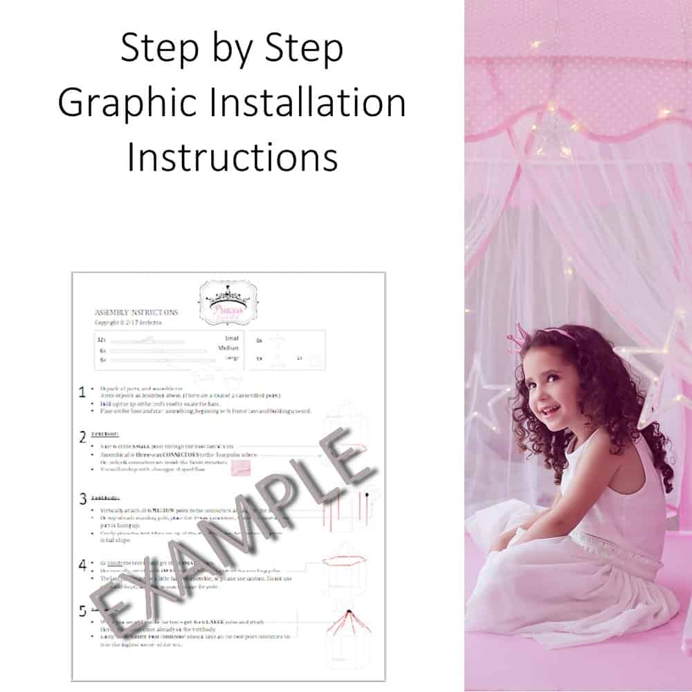 Carpa de Castillo de Princesa para Niñas, Rosa Niñas Casa - Imagen 4