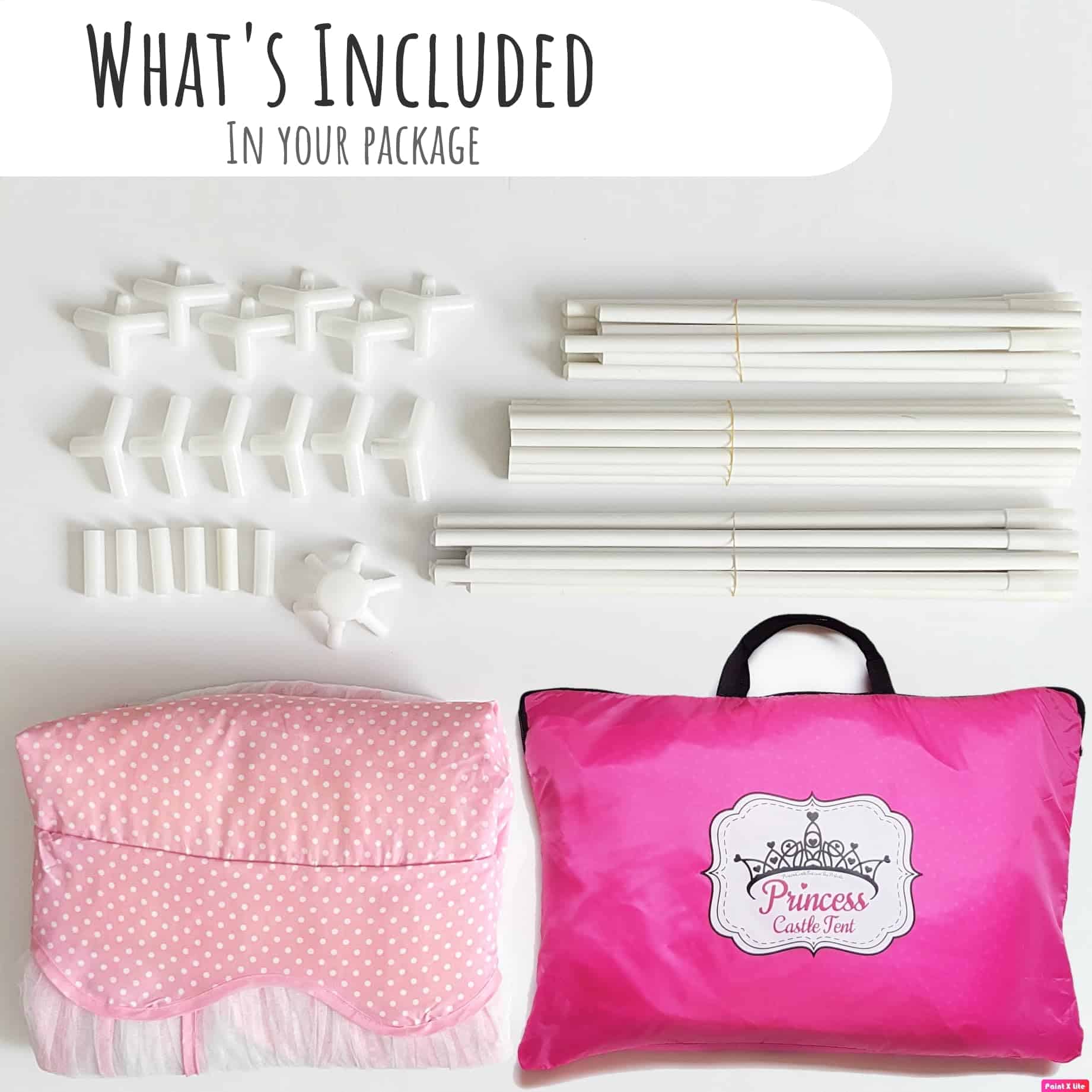 Carpa de Castillo de Princesa para Niñas, Rosa Niñas Casa - Imagen 3