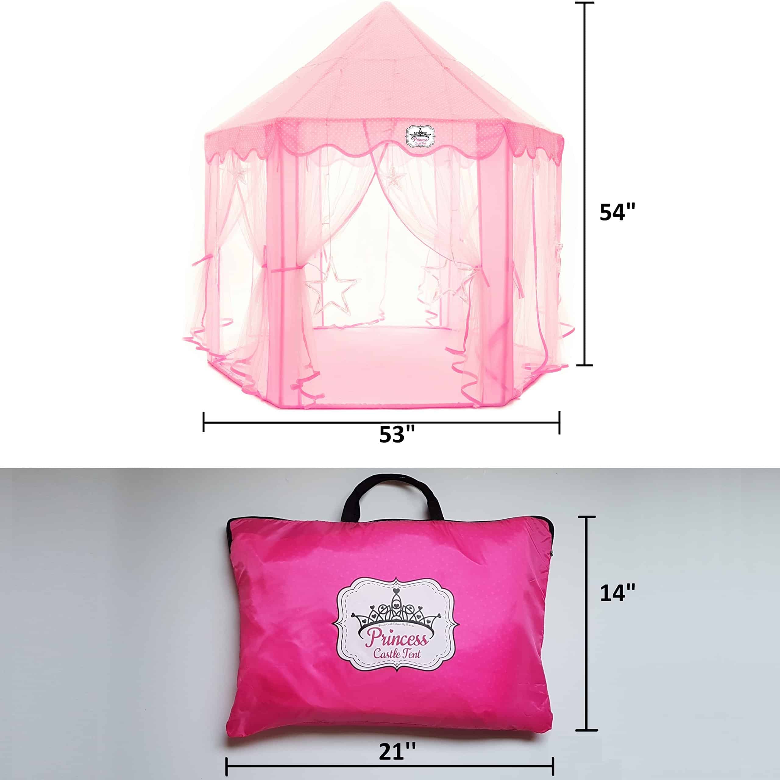 Carpa de Castillo de Princesa para Niñas, Rosa Niñas Casa - Imagen 7