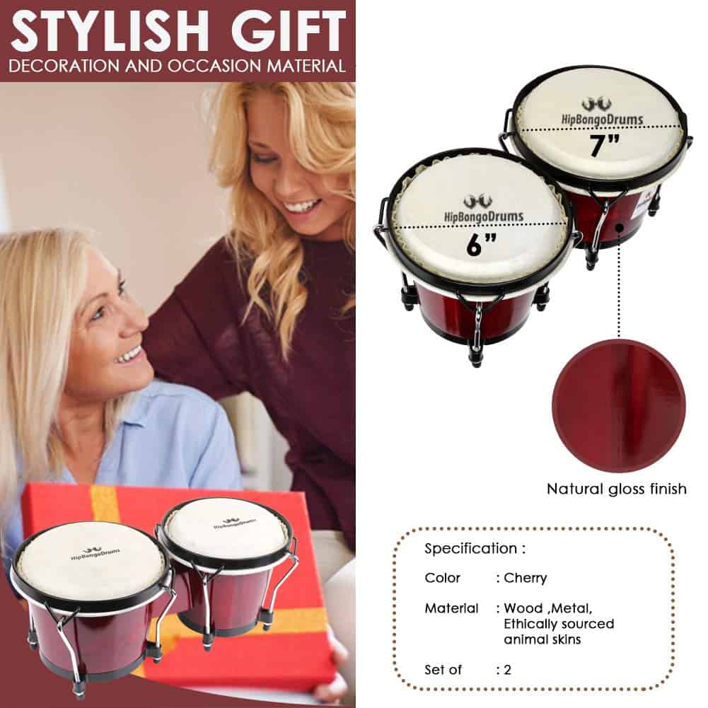 Set de Bongos para Adultos Niños Principiantes - Imagen 6