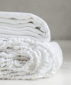 Sábana Ajustada de Lino 100% Lavado a la Piedra de Color