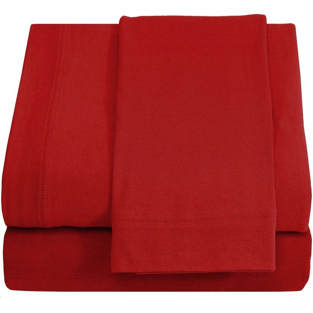 Juego de sábanas rojas Twin XL - Sábanas de algodón 100%