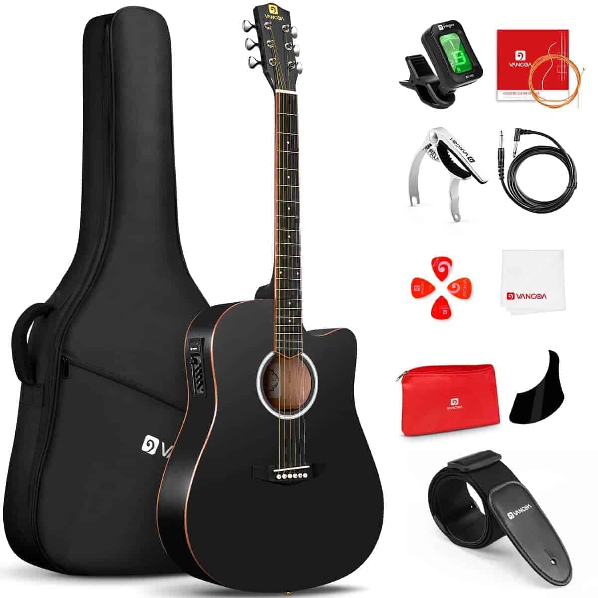 Guitarra Acústica Eléctrica Vangoa Tamaño Completo Guitarra