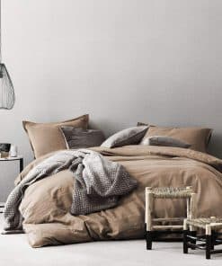 Juego de Funda Nórdica de Algodón Lavado -Rust