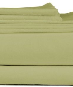 Juego de sábanas de algodón 100% Jersey Knit color verde