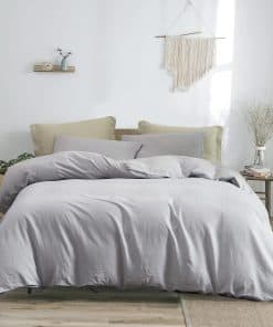 PHF Juego de Funda de Edredón Tamaño Queen, Mezcla de Lino