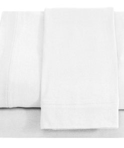 Juego de sábanas de Jersey 100% algodón para -Blanco