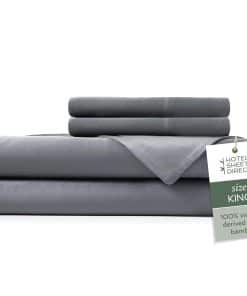 Juego de sábanas de 4 piezas Hotel Sheets -Gris oscuro