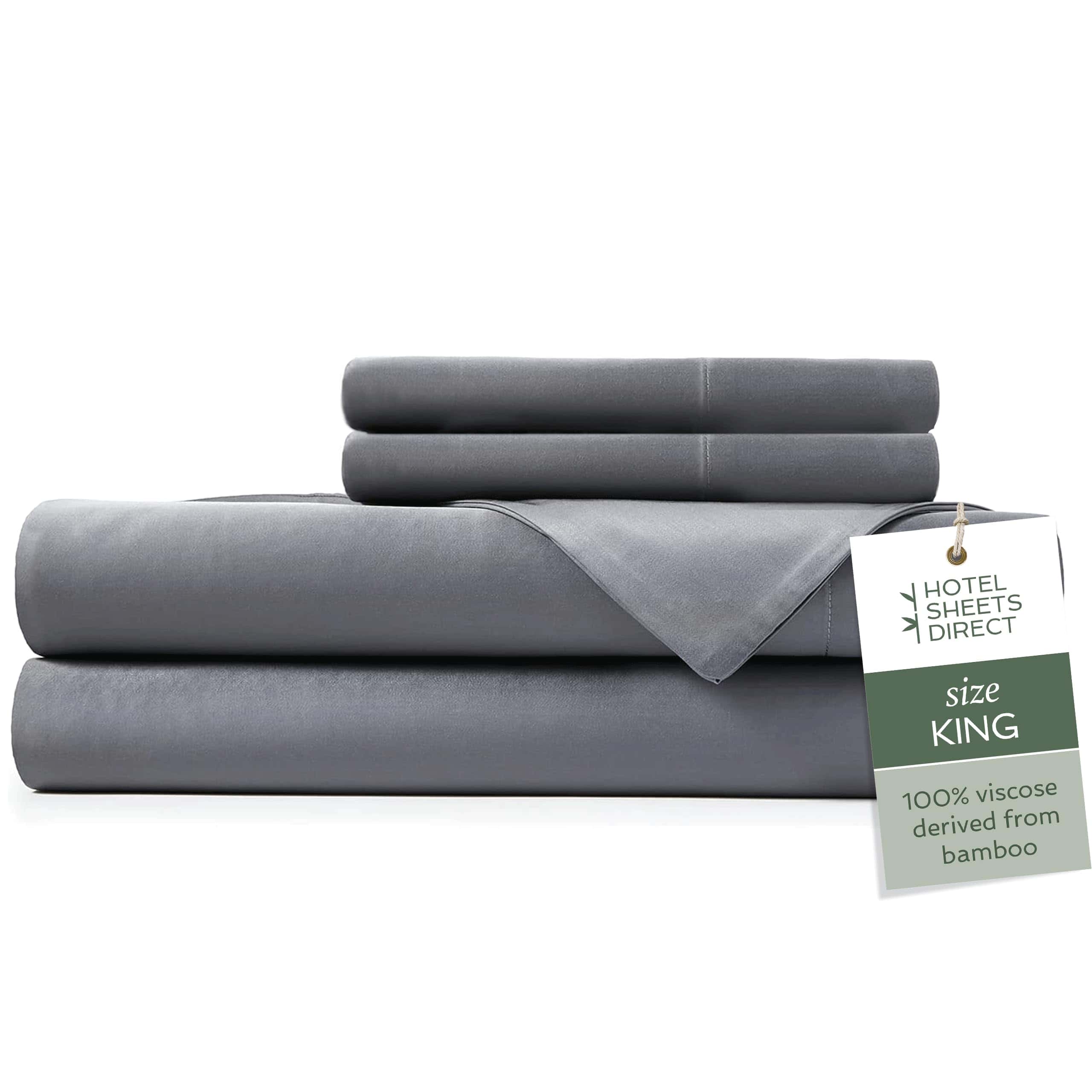 Juego de sábanas de 4 piezas Hotel Sheets -Gris oscuro