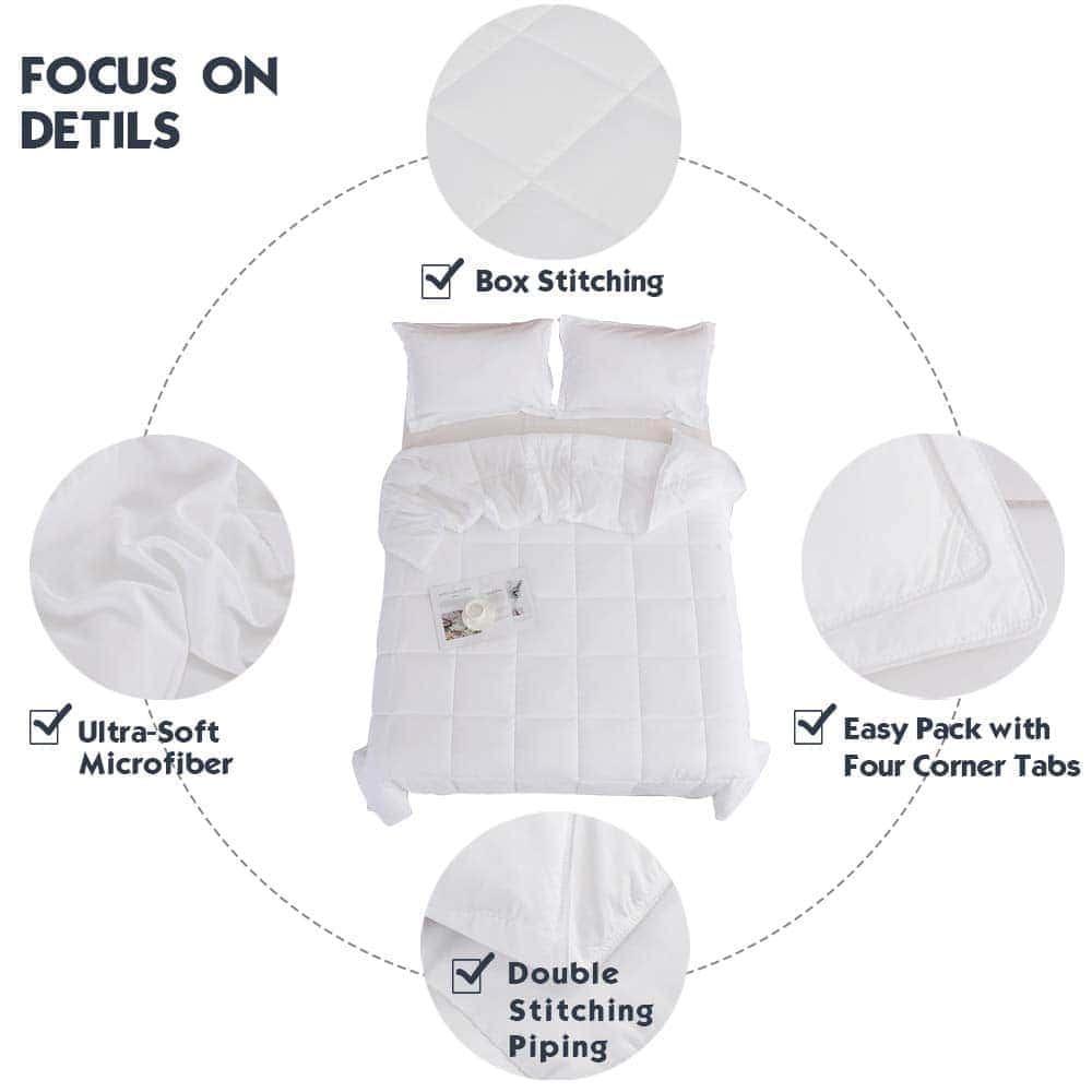 Juego de edredón alternativo de plumón HIG -Blanco puro - Imagen 9