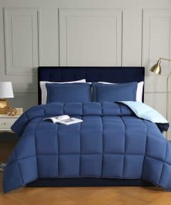 Juego de Edredón Alternativo de Plumón HIG -Azul Marino/Azul