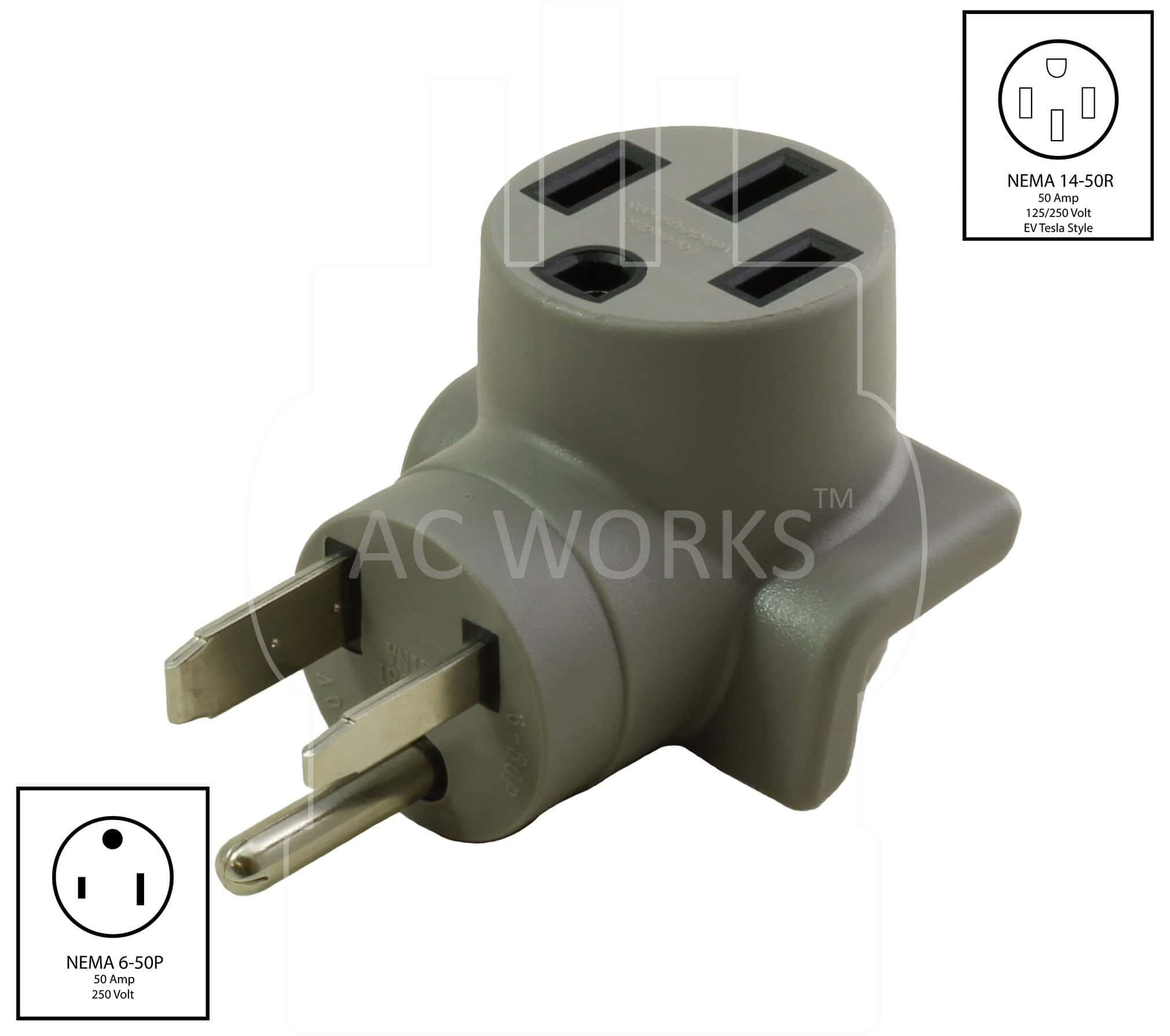 Adaptador de Carga EV AC WORKS para Uso en Tesla (6-50 50A - Imagen 3
