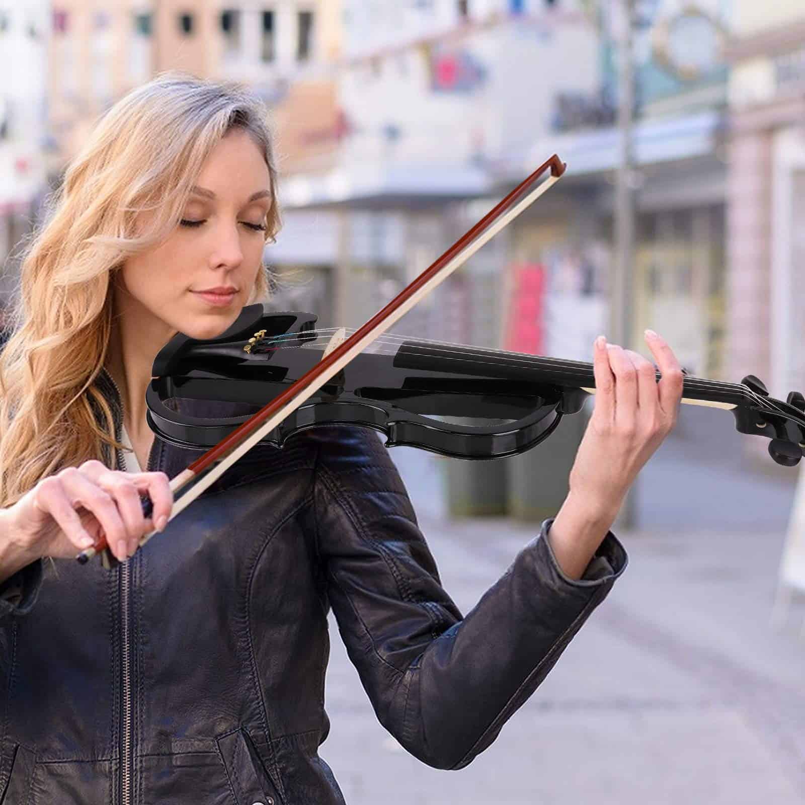 Violín Eléctrico Vangoa Tamaño Completo 4/4, Negro Violín - Imagen 9