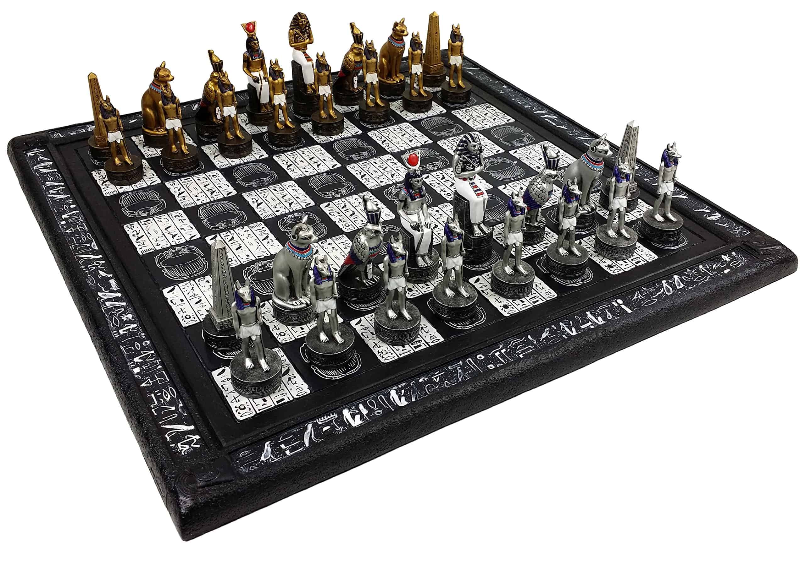 Juego de Ajedrez Egipcio de Anubis HPL en Oro y Plata con - Imagen 3