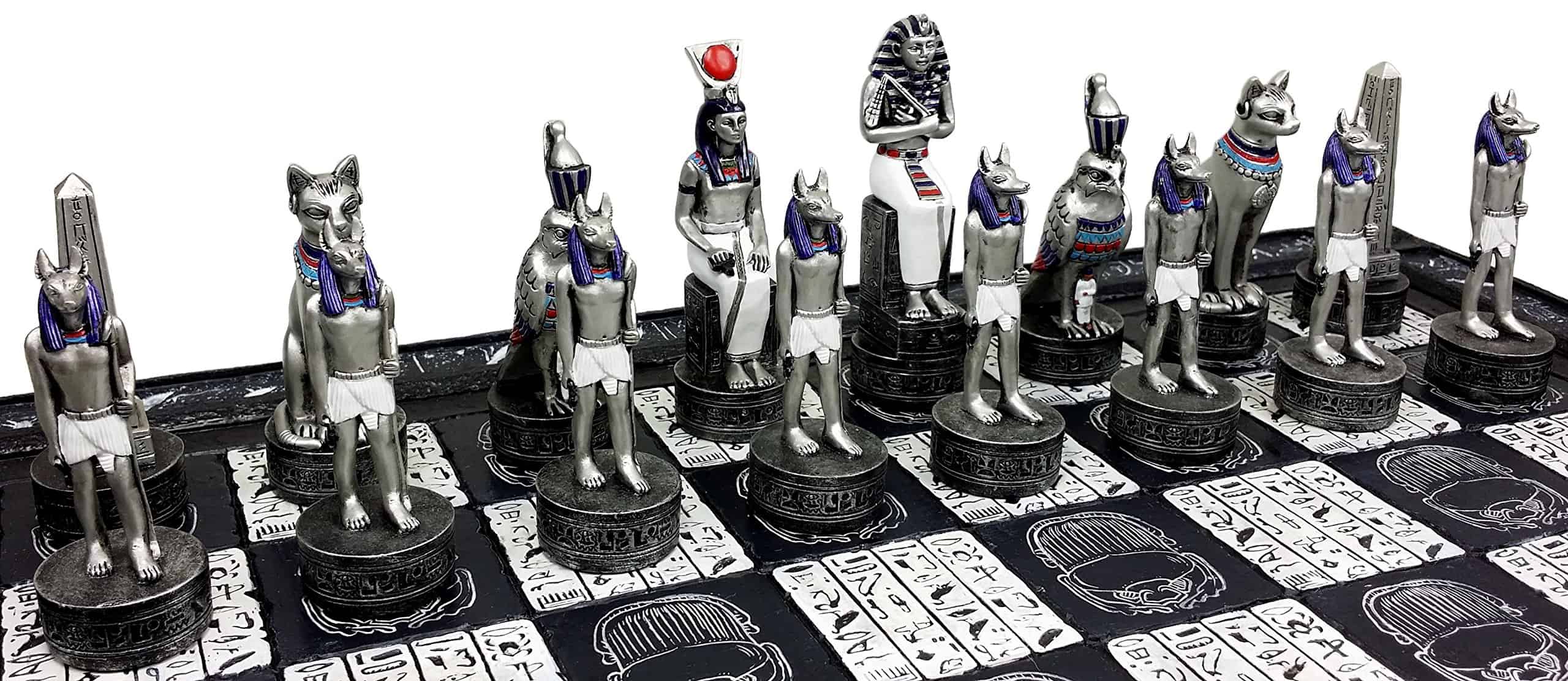 Juego de Ajedrez Egipcio de Anubis HPL en Oro y Plata con - Imagen 9