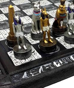 Juego de Ajedrez Egipcio de Anubis HPL en Oro y Plata con