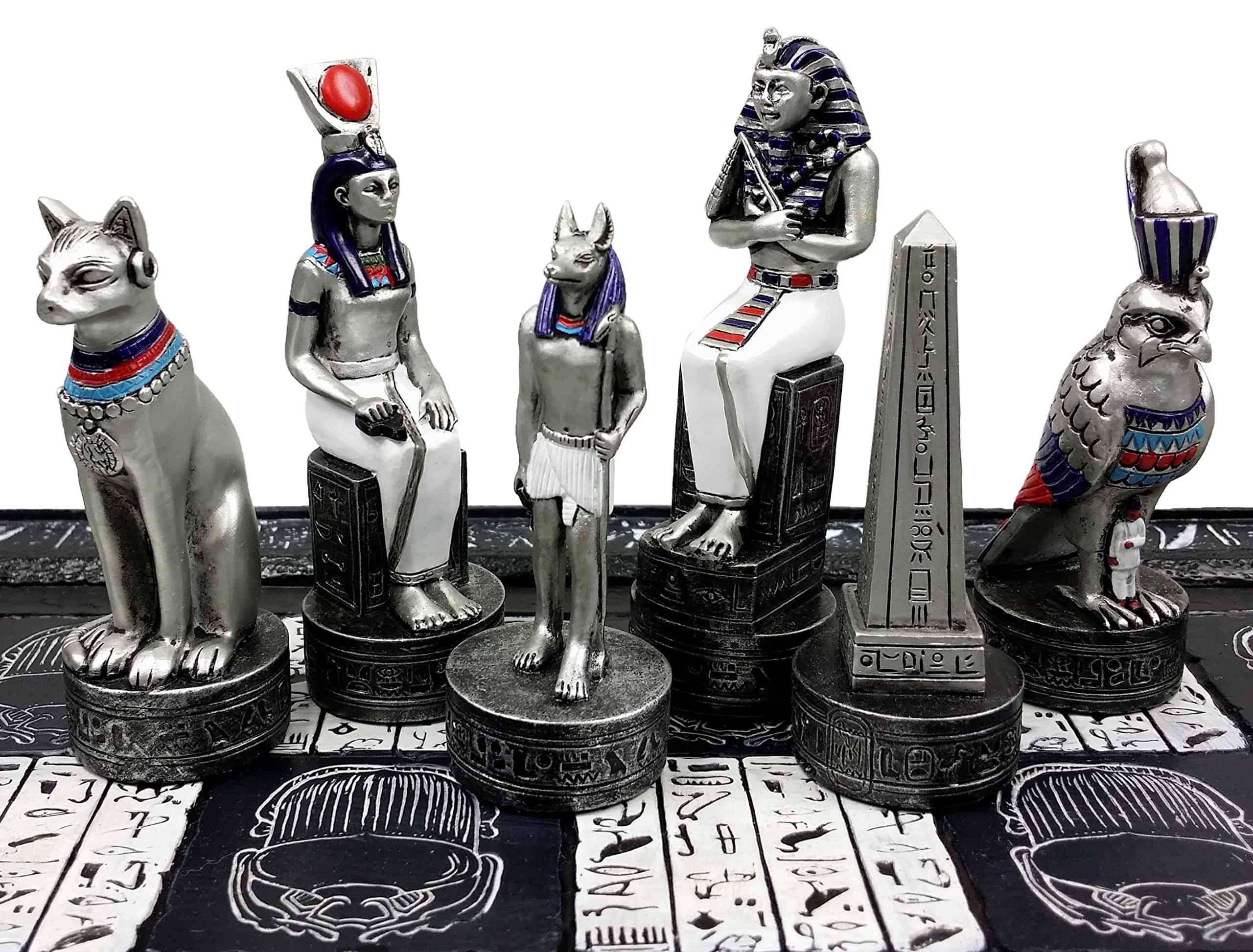 Juego de Ajedrez Egipcio de Anubis HPL en Oro y Plata con - Imagen 5