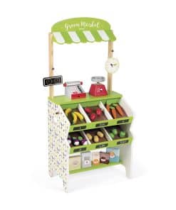 Puesto de Mercado de Comestibles de Madera Verde Janod con