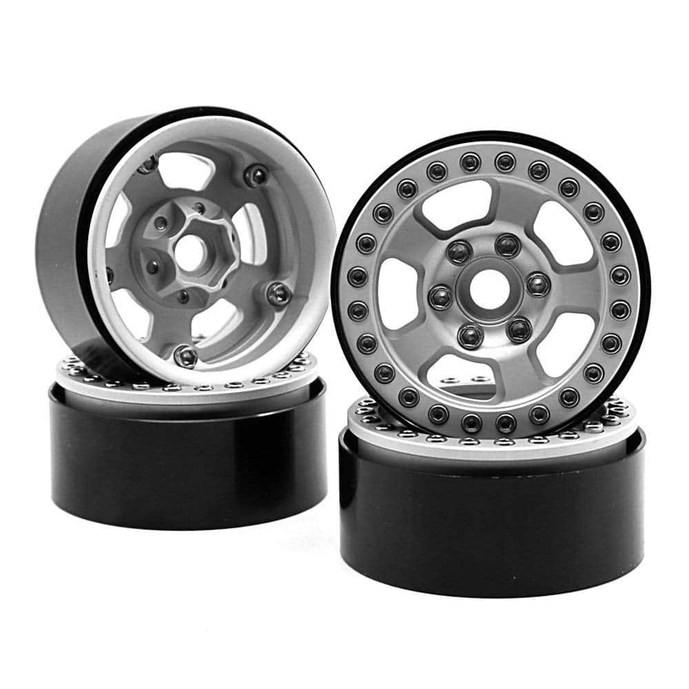4Pcs Rines de Rueda Beadlock de Aleación de Aluminio 1.9"