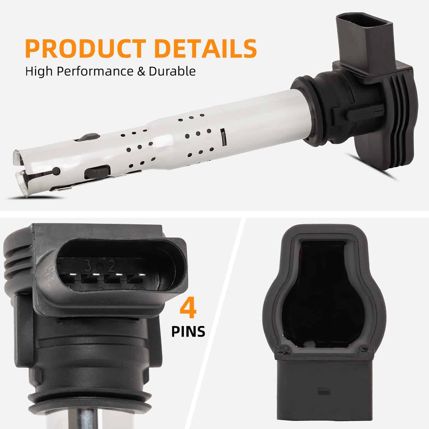 DEAL AUTO ELECTRIC PARTS Paquete de 4 Nuevas Bobinas de - Imagen 3