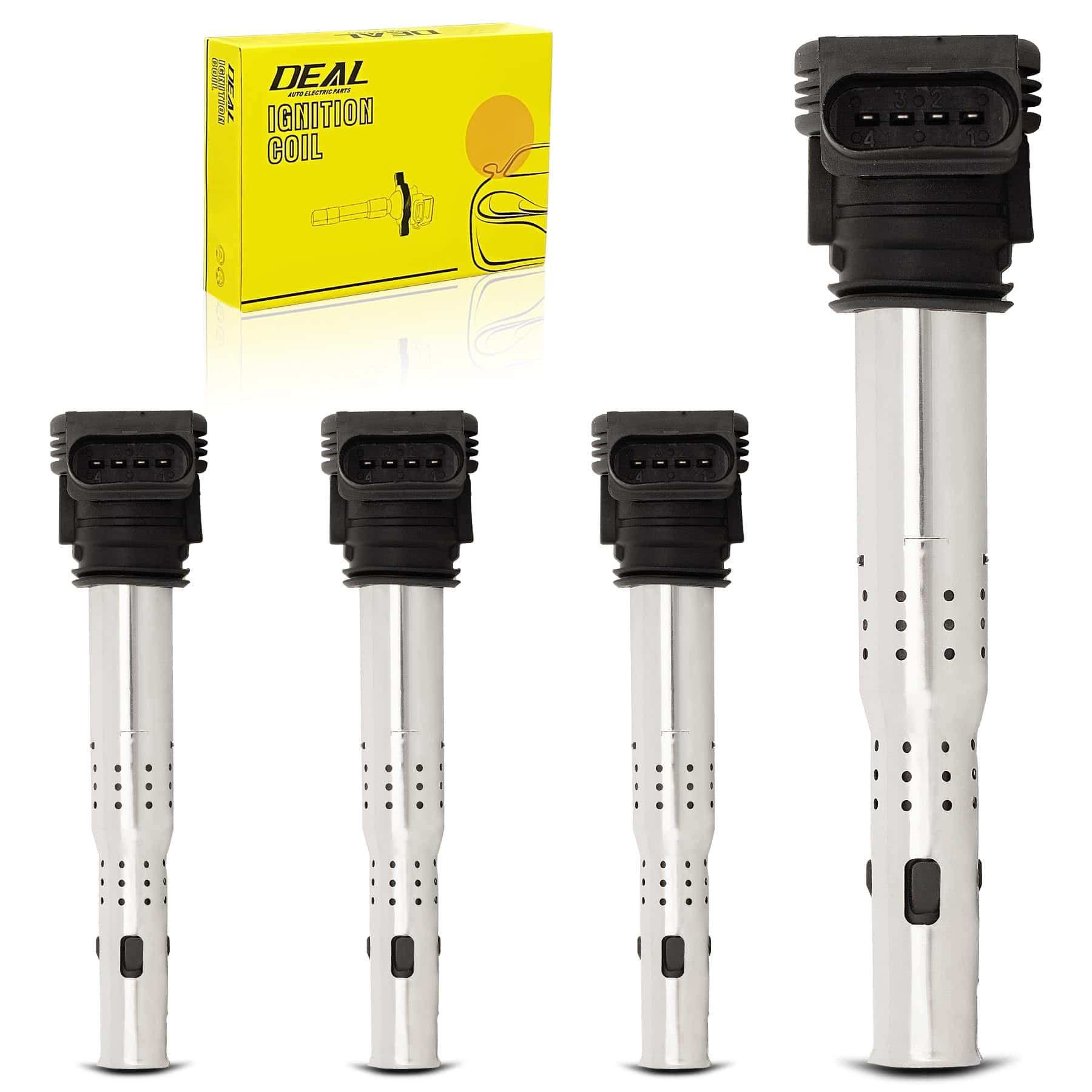 DEAL AUTO ELECTRIC PARTS Paquete de 4 Nuevas Bobinas de