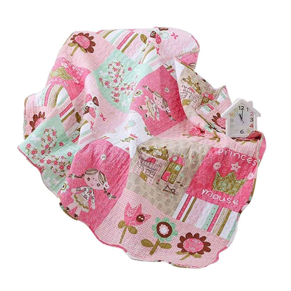 ABREEZE Colcha de Retrato de Algodón Colcha Para Niñas 43"