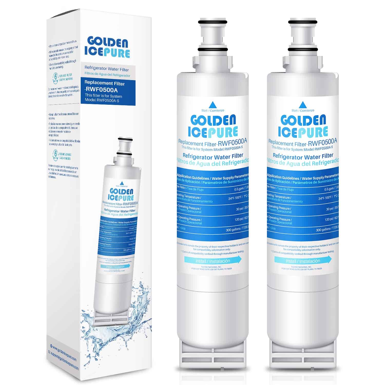 Filtro de Agua para Refrigerador GOLDEN ICEPURE 4396508,