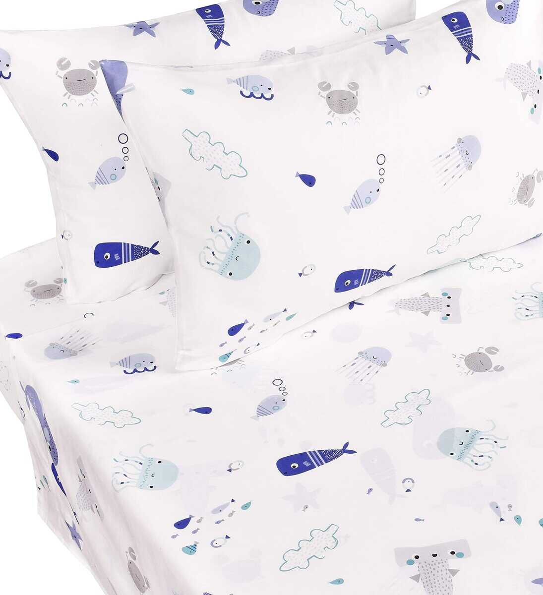 Juego de sábanas completo J-pinno Sea Animal Fish Whale - Imagen 3