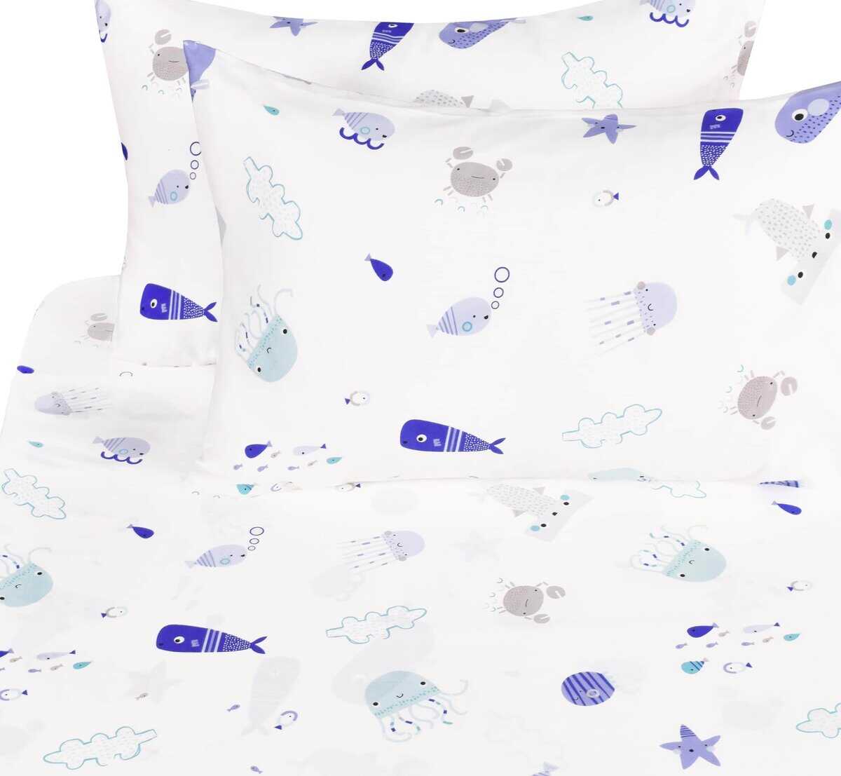 Juego de sábanas completo J-pinno Sea Animal Fish Whale