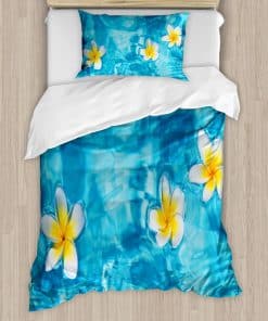 Ambesonne Juego de Funda Nórdica Hawaiana, Flor de