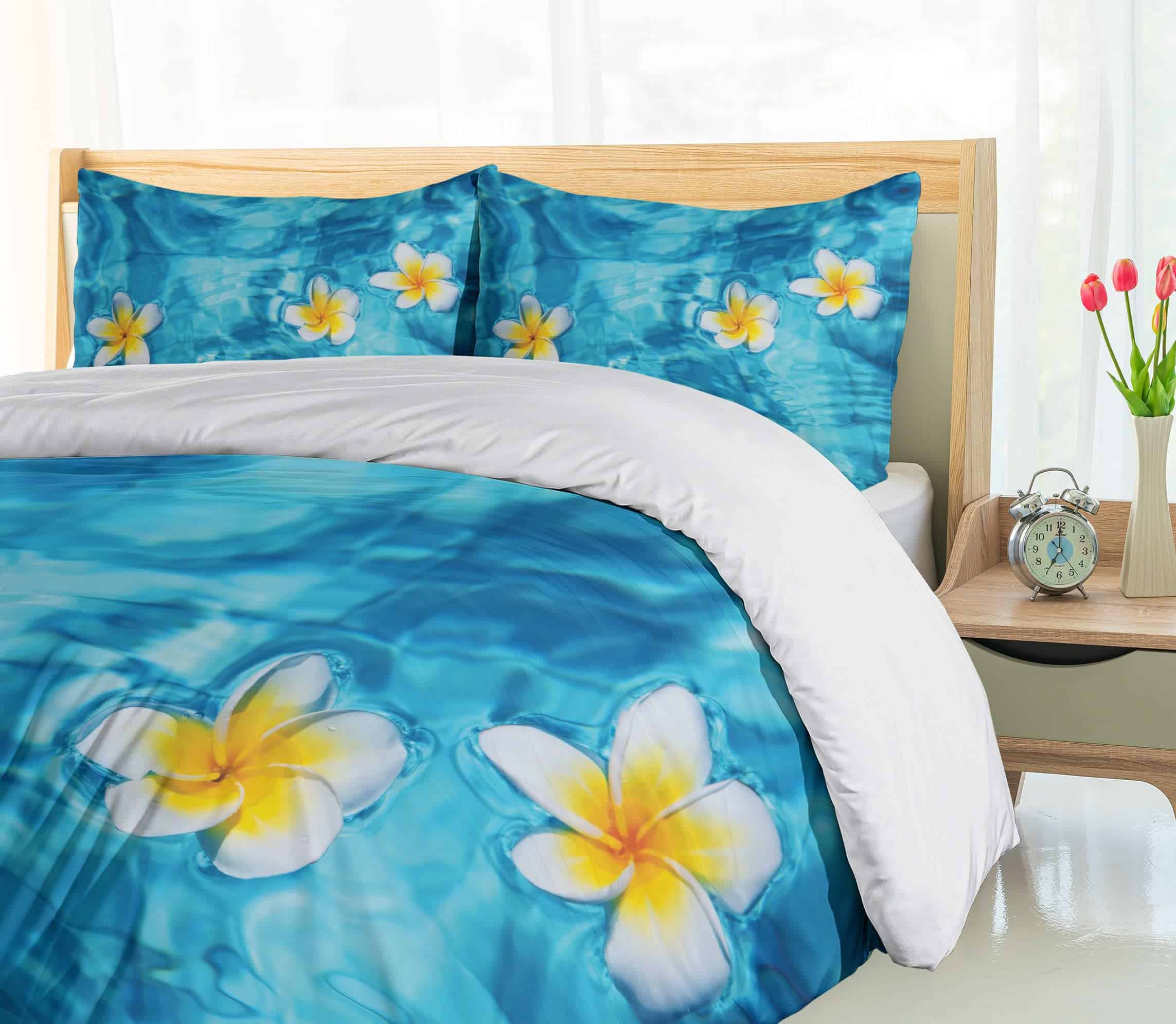 Ambesonne Juego de Funda Nórdica Hawaiana, Flor de - Imagen 5