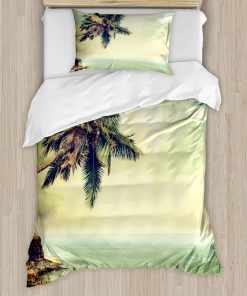 Juego de Funda nórdica Ambesonne Hawaiian, Borde de