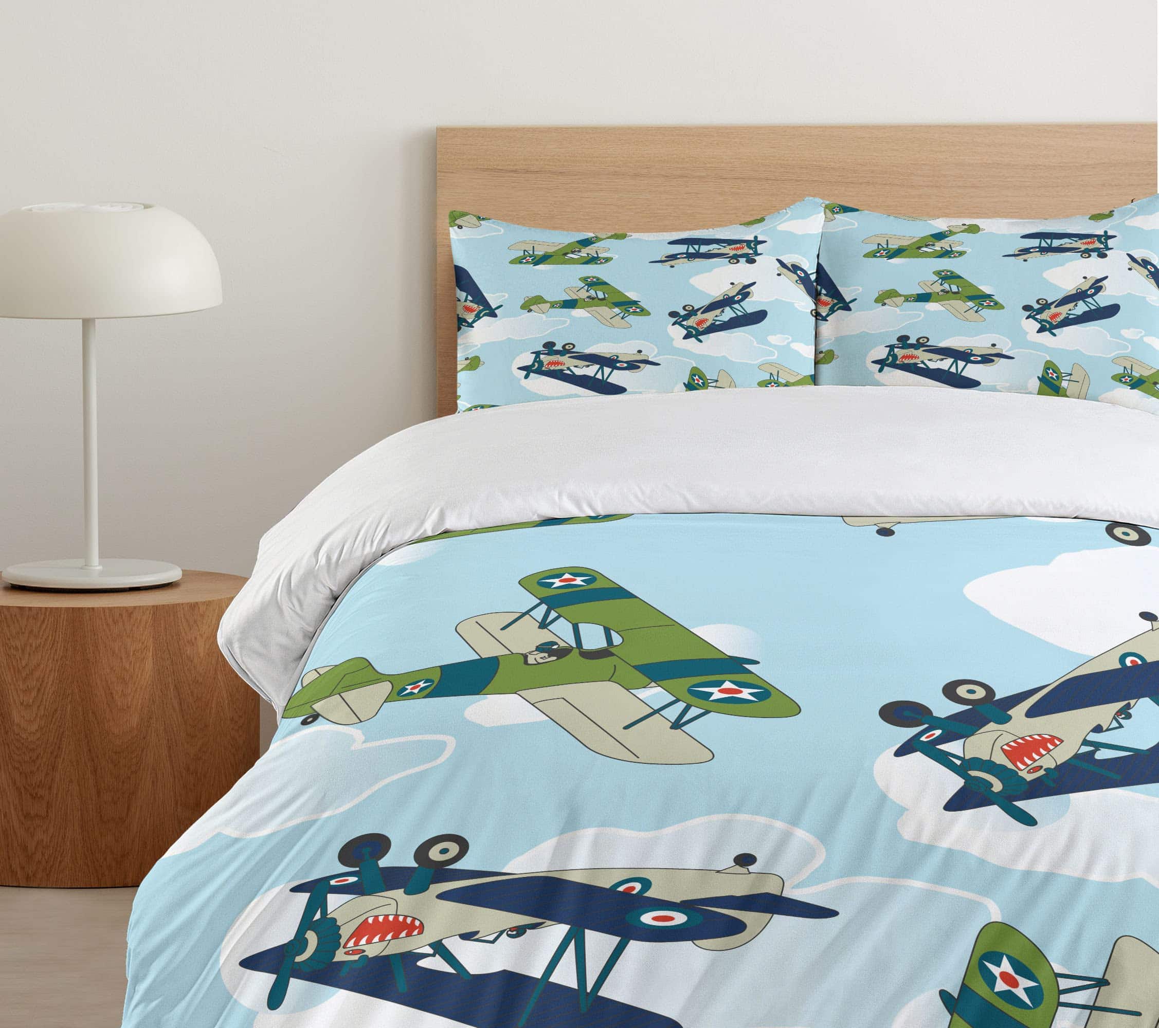 Juego de Funda Nórdica Ambesonne, Avión Vintage con Patrón - Imagen 6