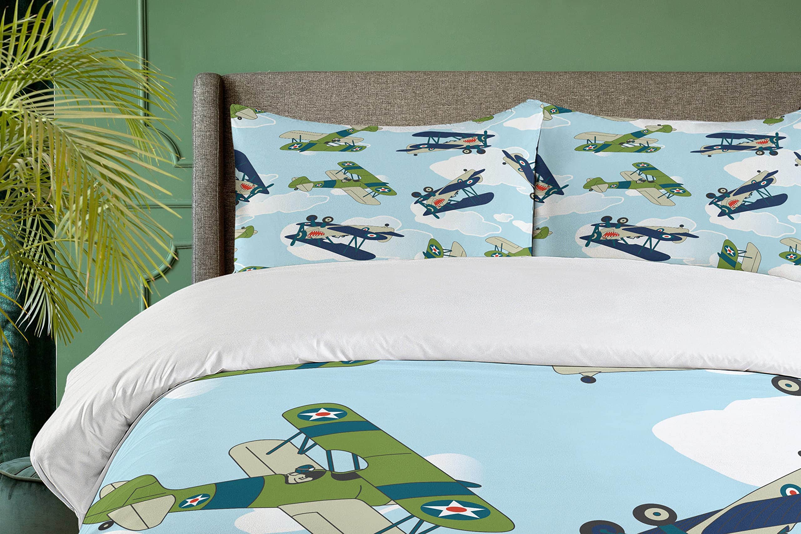 Juego de Funda Nórdica Ambesonne, Avión Vintage con Patrón - Imagen 4