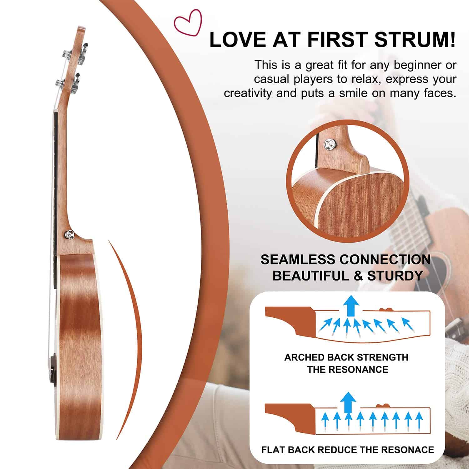 Ukelele Ranch Concert de 23 pulgadas Kit Profesional con - Imagen 6