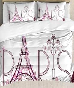 Juego de Funda nórdica Ambesonne Paris, Torre Eiffel con
