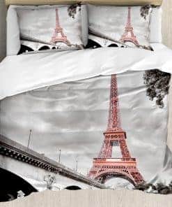 Juego de Funda nórdica Ambesonne Paris, Torre Eiffel Puente