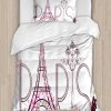 Juego de Funda nórdica Ambesonne París, Torre Eiffel con