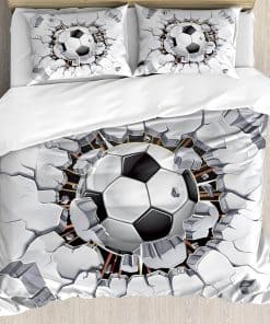 Juego de Funda Nórdica Ambesonne Sports, Balón de Fútbol y