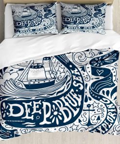 Juego de Funda Nórdica Náutica Ambesonne, Arte Clásico con