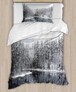 Juego de Funda Nórdica Ambesonne Woodland, Lago Rodeado de