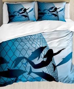 Juego de Funda Nórdica Ambesonne Underwater, Sirena Rescata