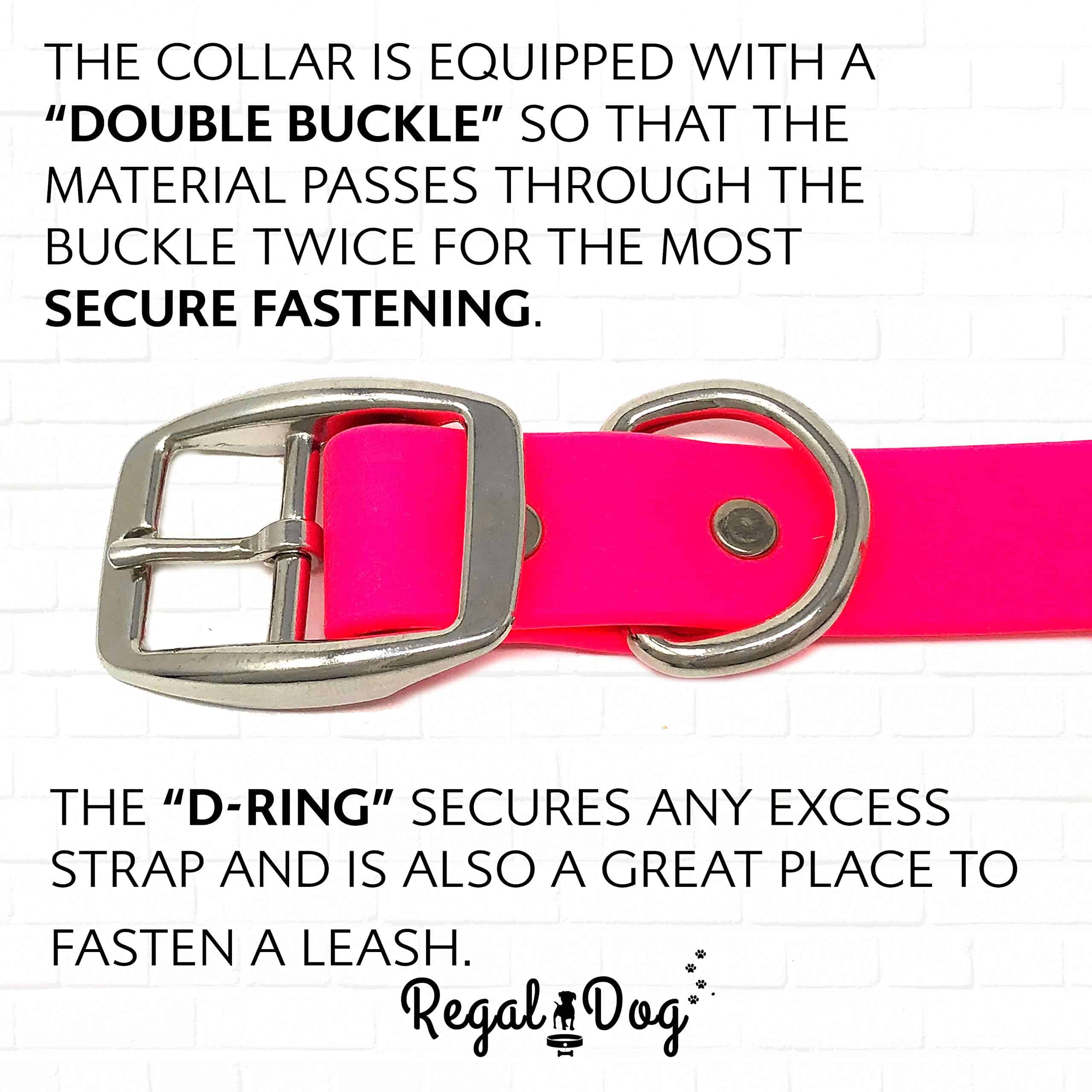 Collar para Perro Grande Impermeable Rosa de Regal Dog - Imagen 6