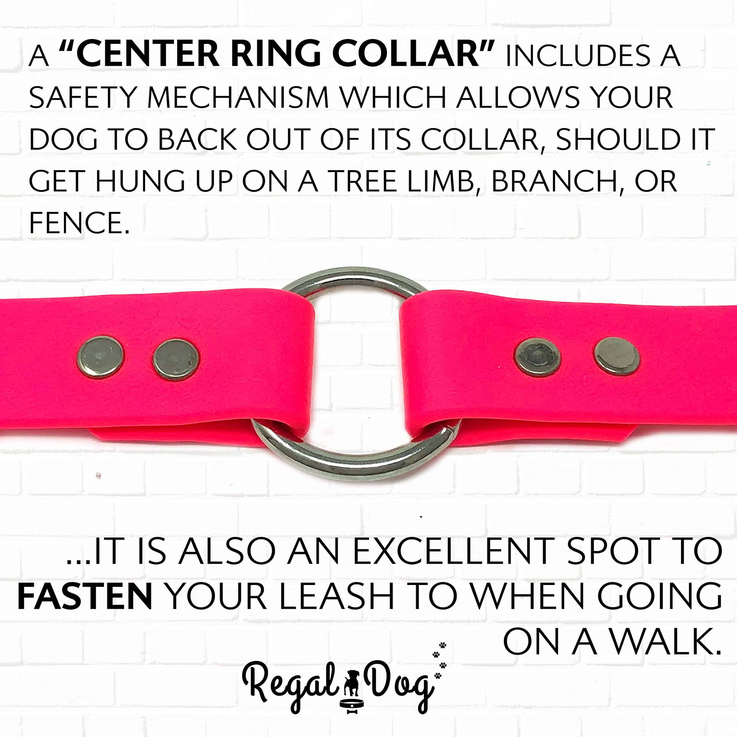 Collar para Perro Grande Impermeable Rosa de Regal Dog - Imagen 8
