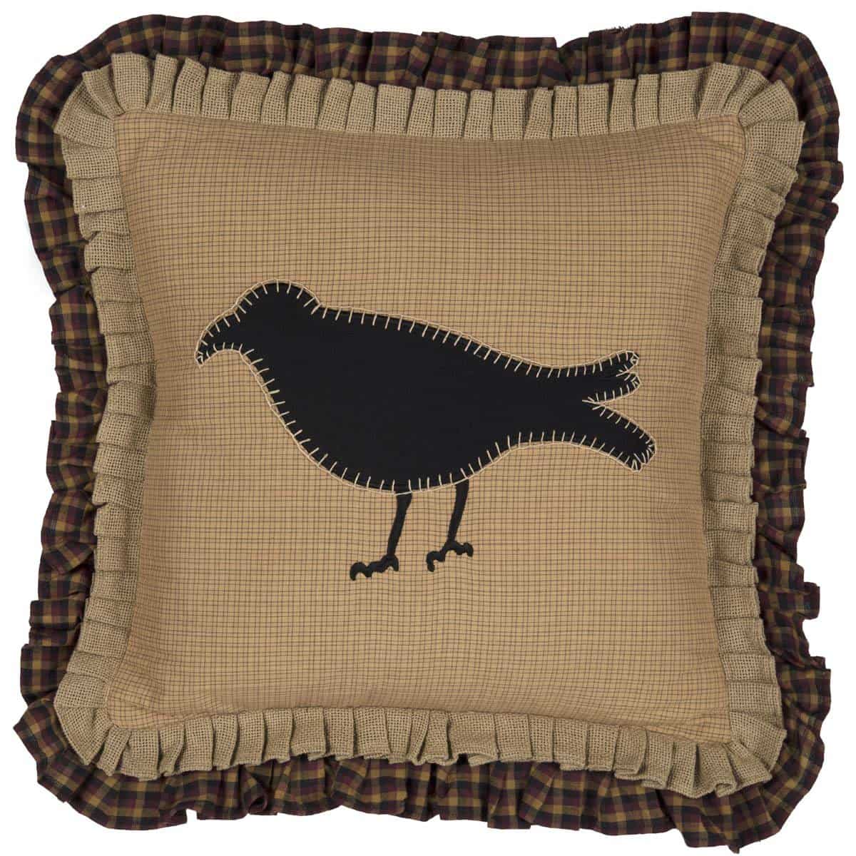 Almohada VHC Brands Heritage Farms Primitive Crow 18x18