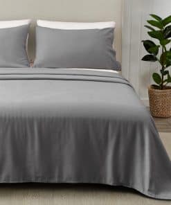 Juego de sábanas de franela tamaño queen - -Gris Escarcha