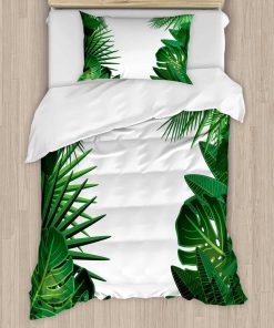 Juego de funda nórdica Ambesonne Leaf, Exótico Fantasy