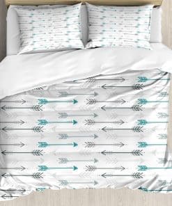 Set de Funda Nórdica Ambesonne Teal, Patrón de Flecha Retro