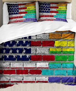 Juego de Funda Nórdica Ambesonne Pride, Fondo de Ladrillos